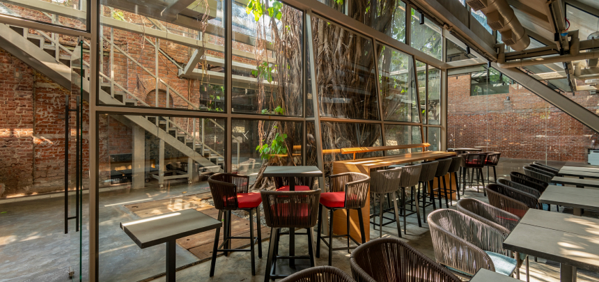 The Banyan Tree Cafe courtyard at IFBE